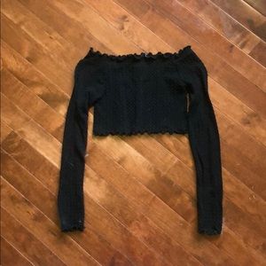 Black off the shoulder top